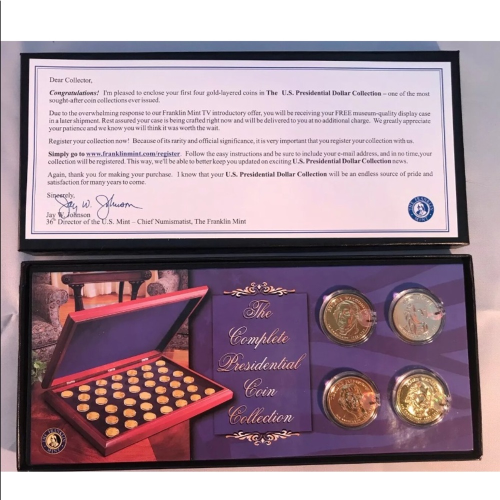 Franklin Mint 24K Gold Plated Presidential Dollar